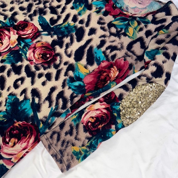 Lilypad Leopard & Roses Sweater Dress - Picture 2 of 5